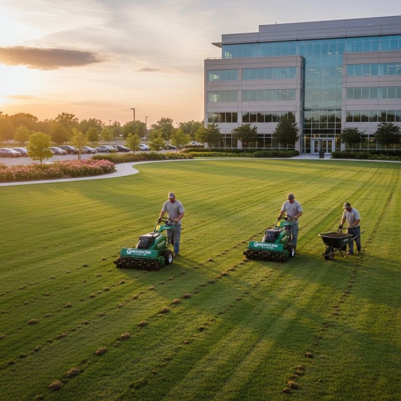 Commercial Lawn Aeration detail